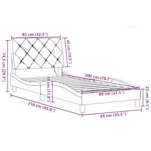 Rám postele s LED bez matrace Cream 80x200 cm Látka - obrázek 15