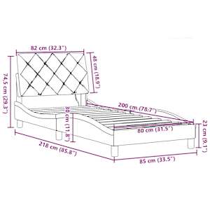 Rám postele s LED bez matrace Modrá 80x200 cm Látka - obrázek 15