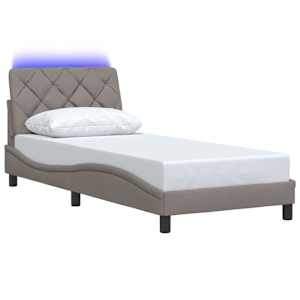 Rám postele s LED bez matrace Taupe 90x200 cm Látka - obrázek 3