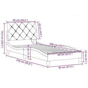 Rám postele s LED bez matrace Taupe 90x200 cm Látka - obrázek 15