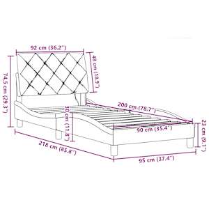 Rám postele s LED bez matrace Modrá 90x200 cm Látka - obrázek 15