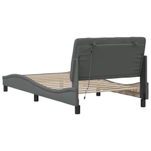 Rám postele s LED bez matrace Tmavě šedá 100x200 cm Látka - obrázek 10