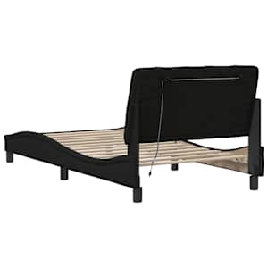 Rám postele s LED bez matrace černý 100x200 cm Látka - obrázek 10