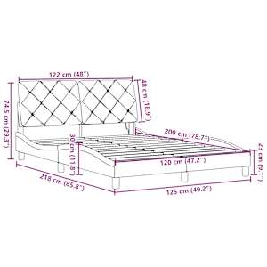 Rám postele s LED bez matrace černý 120x200 cm Látka - obrázek 15