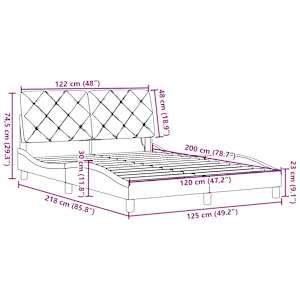 Rám postele s LED bez matrace Cream 120x200 cm Látka - obrázek 15