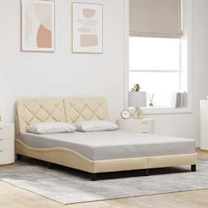 Rám postele s LED bez matrace Cream 120x200 cm Látka - obrázek 4