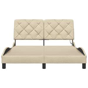 Rám postele s LED bez matrace Cream 120x200 cm Látka - obrázek 5