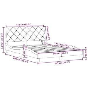 Rám postele s LED bez matrace Světle šedá 140x190 cm Látka - obrázek 15