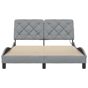 Rám postele s LED bez matrace Světle šedá 140x190 cm Látka - obrázek 5
