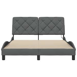 Rám postele s LED bez matrace Tmavě šedá 140x190 cm Látka - obrázek 5