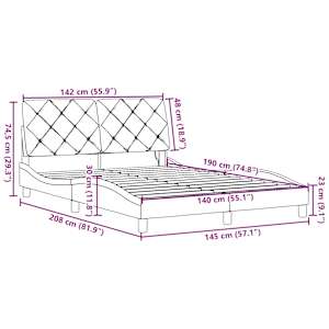 Rám postele s LED bez matrace černý 140x190 cm Látka - obrázek 15