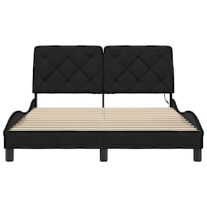 Rám postele s LED bez matrace černý 140x190 cm Látka - obrázek 5