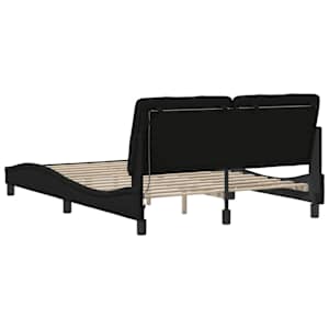 Rám postele s LED bez matrace černý 140x190 cm Látka - obrázek 10