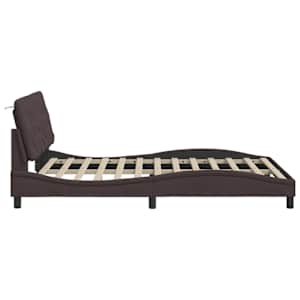 Rám postele s LED bez matrace Tmavě hnědá 140x190 cm Látka - obrázek 8