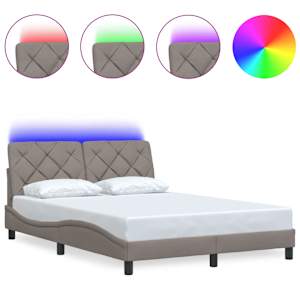 Rám postele s LED bez matrace Taupe 140x190 cm Látka - obrázek 2