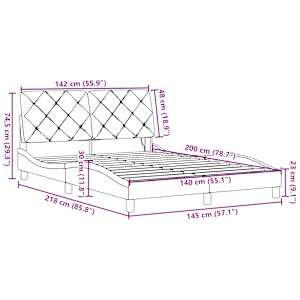 Rám postele s LED bez matrace Tmavě šedá 140x200 cm Látka - obrázek 15