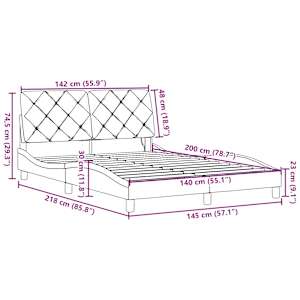 Rám postele s LED bez matrace černý 140x200 cm Látka - obrázek 15