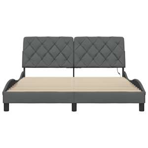 Rám postele s LED bez matrace Tmavě šedá 160x200 cm Látka - obrázek 6