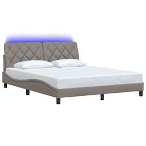 Rám postele s LED bez matrace Taupe 160x200 cm Látka - obrázek 3