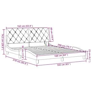 Rám postele s LED bez matrace Taupe 160x200 cm Látka - obrázek 15