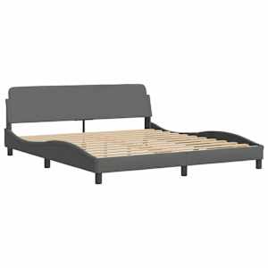 Rám postele s LED bez matrace Tmavě šedá 180x200 cm Látka - obrázek 7