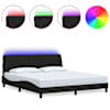 vidaXL voodiraam LED-iga ilma madratsita, must, 180x200 cm, kangas