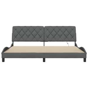 Rám postele s LED bez matrace Tmavě šedá 200x200 cm Látka - obrázek 6