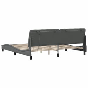 Rám postele s LED bez matrace Tmavě šedá 200x200 cm Látka - obrázek 10