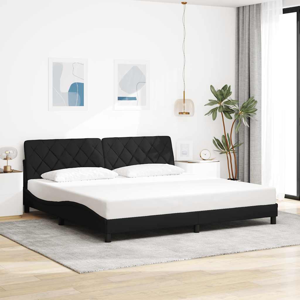 vidaXL Bedframe met LED zonder matras 200x200 cm stof zwart, foto 2