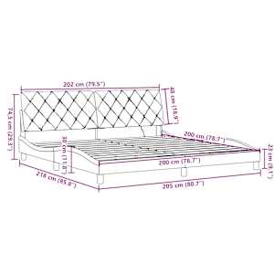 Rám postele s LED bez matrace Modrá 200x200 cm Látka - obrázek 15