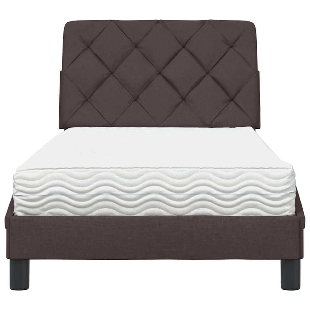 vidaXL Bed met matras stof donkerbruin 80x200 cm bruin, foto 4