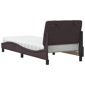 Postel s matrací tmavě hnědá 80 x 200 cm textil - obrázek 7