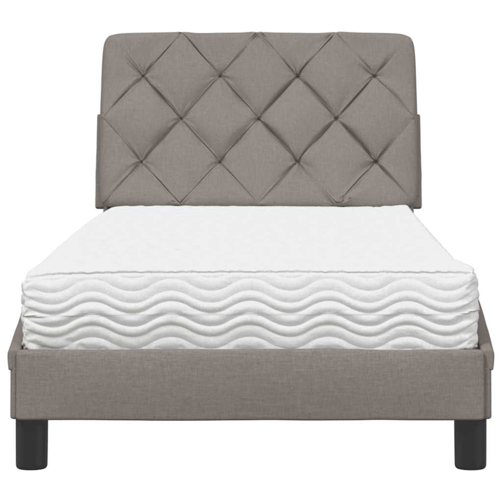 vidaXL Bed met matras stof taupe 80x200 cm, foto 4