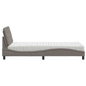 Postel s matrací taupe 80 x 200 cm textil - obrázek 6