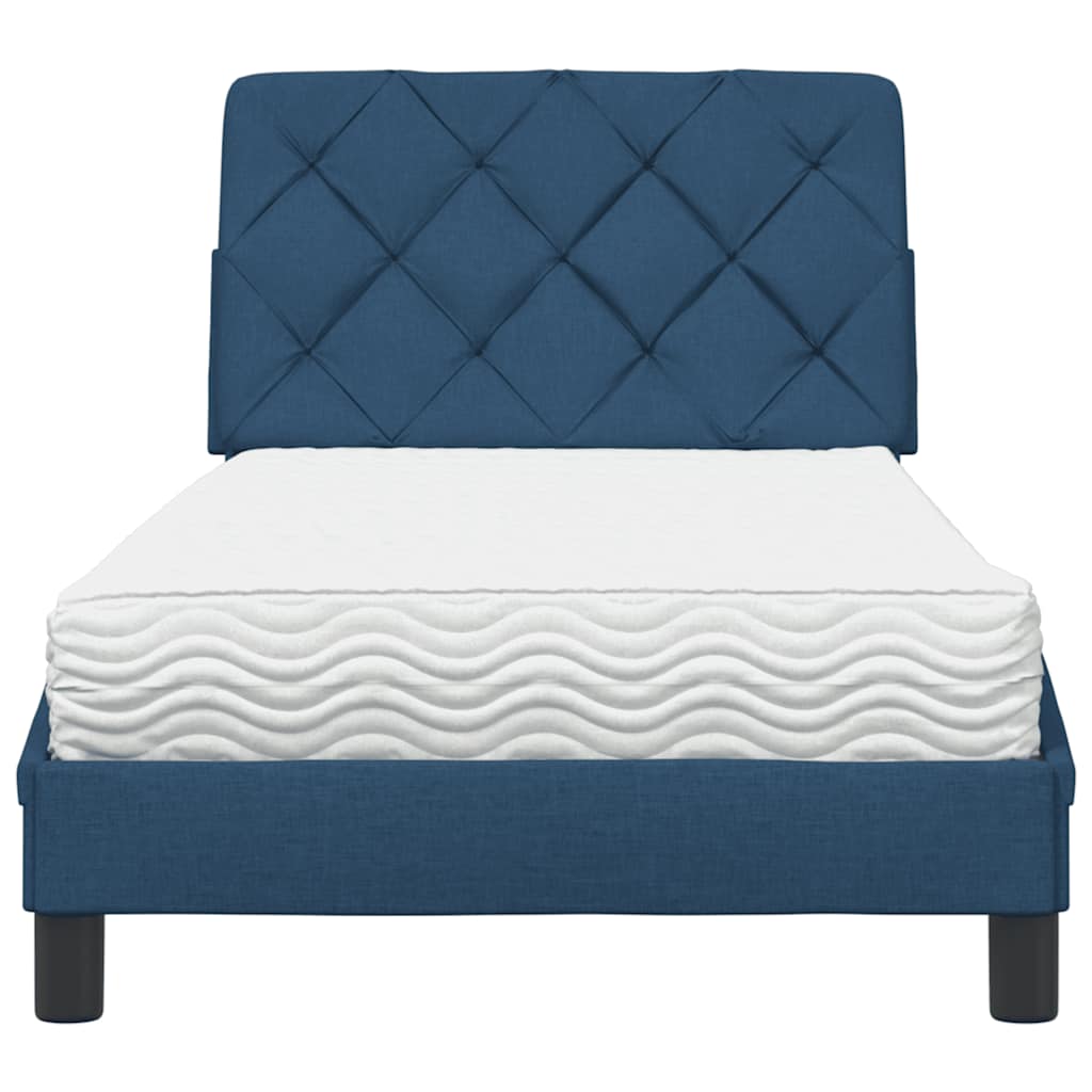 vidaXL Bed met matras stof blauw 80x200 cm, foto 4