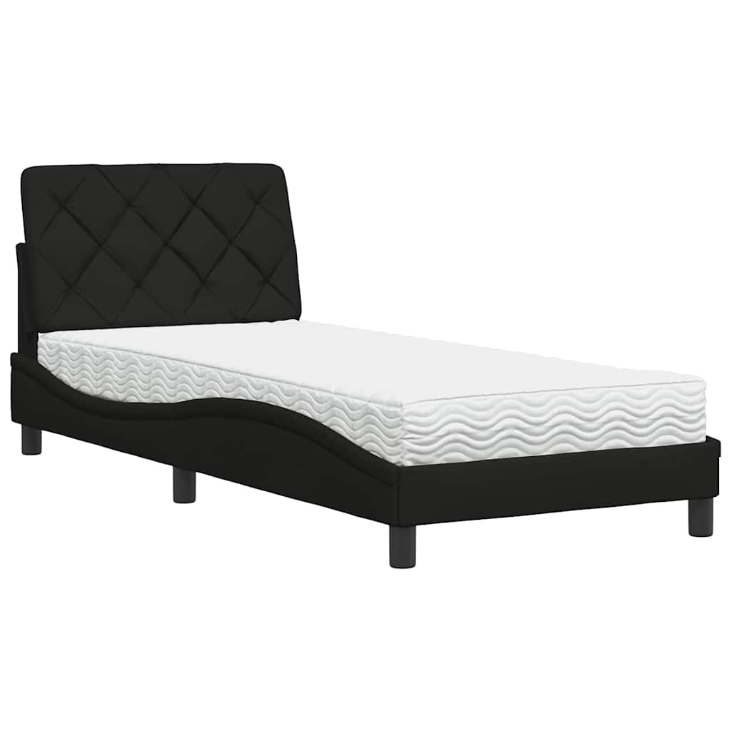 Thumbnail - vidaXL Bett mit Matratze Schwarz 90x190 cm Stoff
