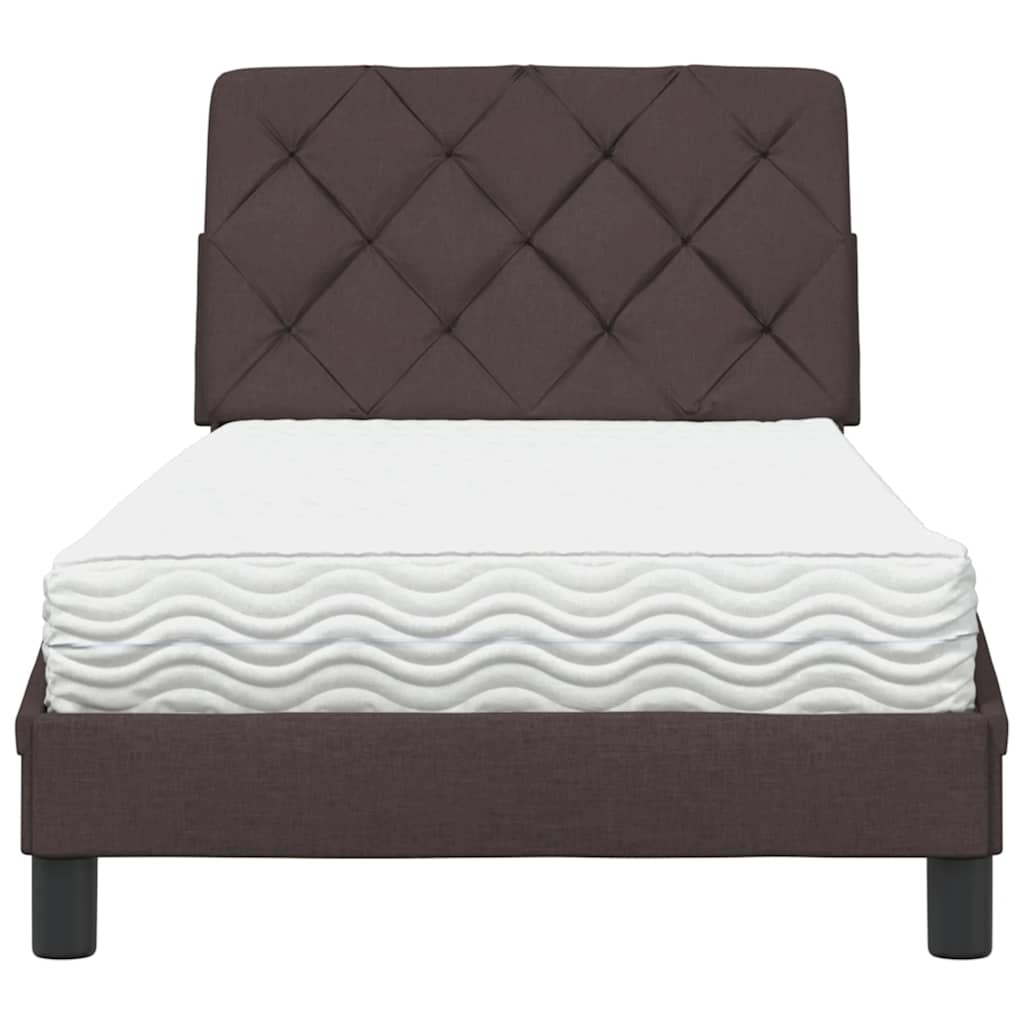 vidaXL Bed met matras stof donkerbruin 90x190 cm bruin, foto 4