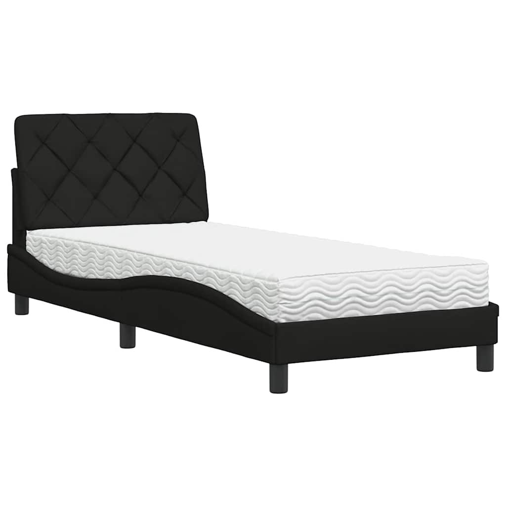 Thumbnail - vidaXL Bett mit Matratze Schwarz 90x200 cm Stoff