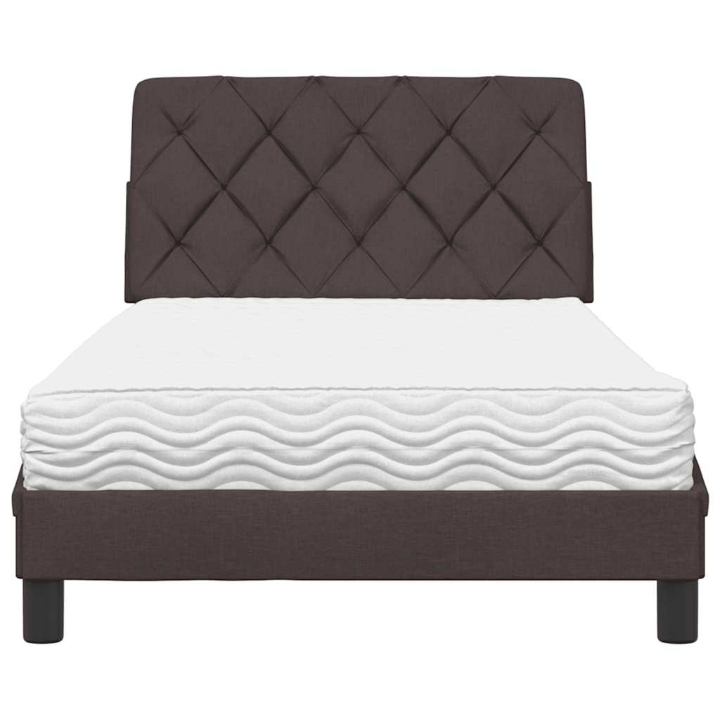 vidaXL Bed met matras stof donkerbruin 100x200 cm bruin, foto 4