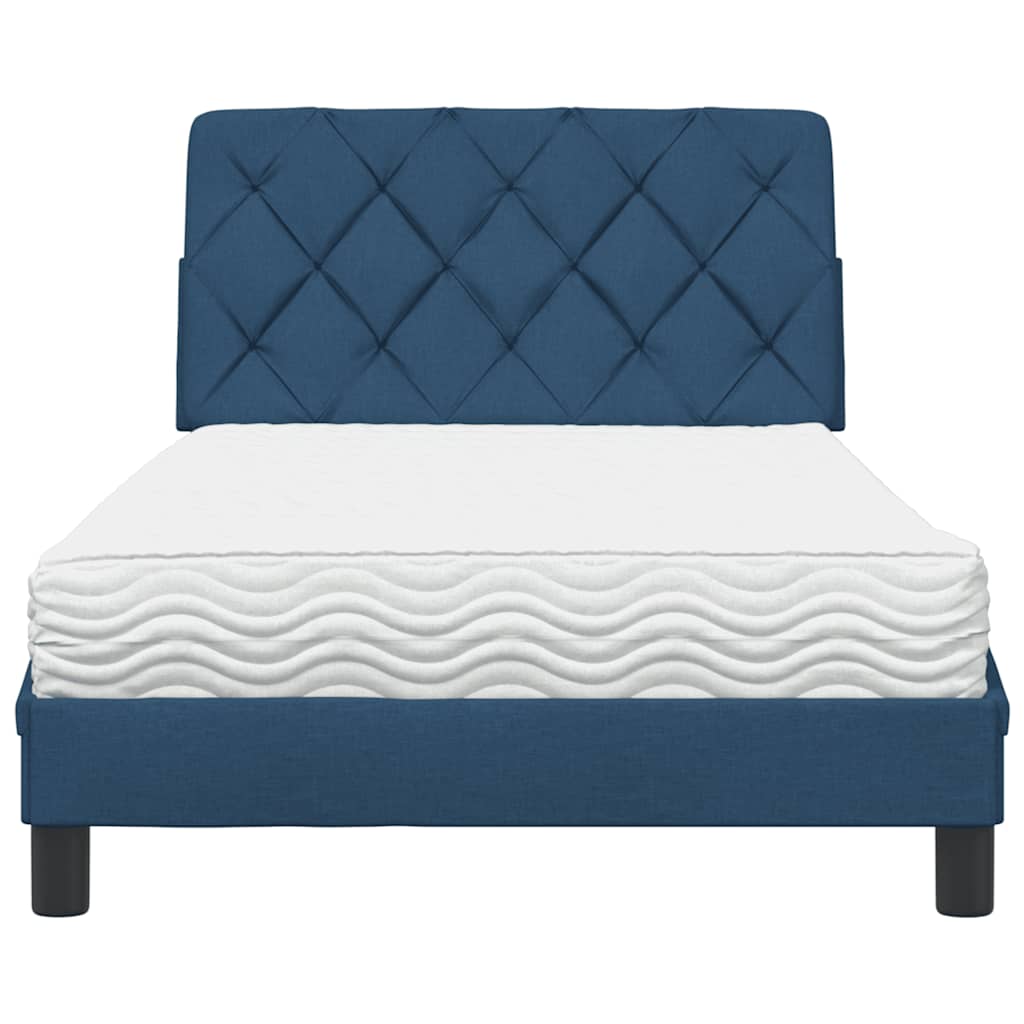 vidaXL Bed met matras stof blauw 100x200 cm, foto 4