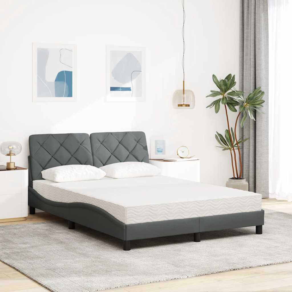 Thumbnail - vidaXL Bett mit Matratze Dunkelgrau 140x190 cm Stoff
