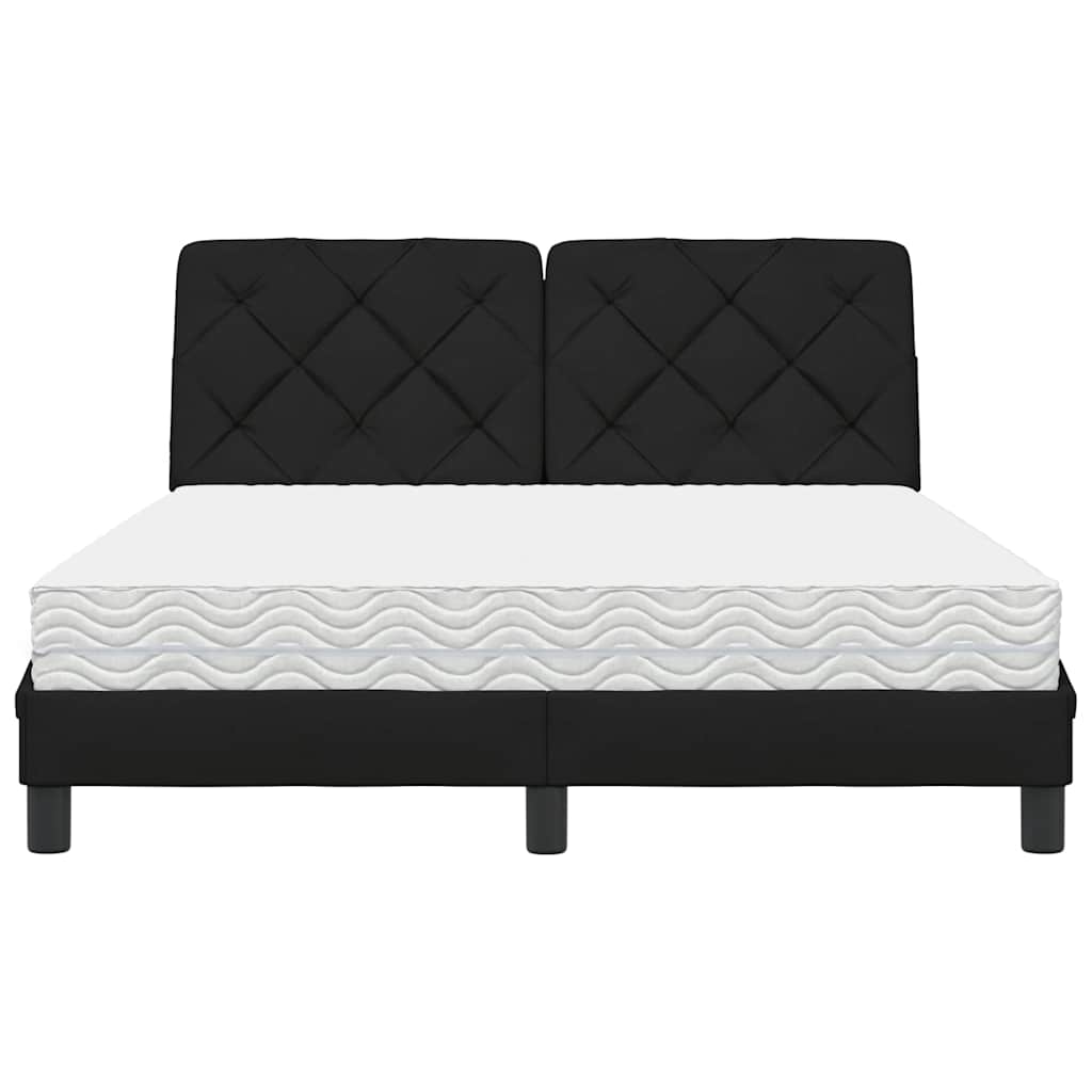 vidaXL Bed met matras stof zwart 140x190 cm, foto 4