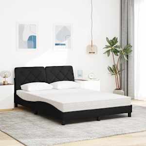 Postel s matrací černá 140 x 190 cm textil - obrázek 3