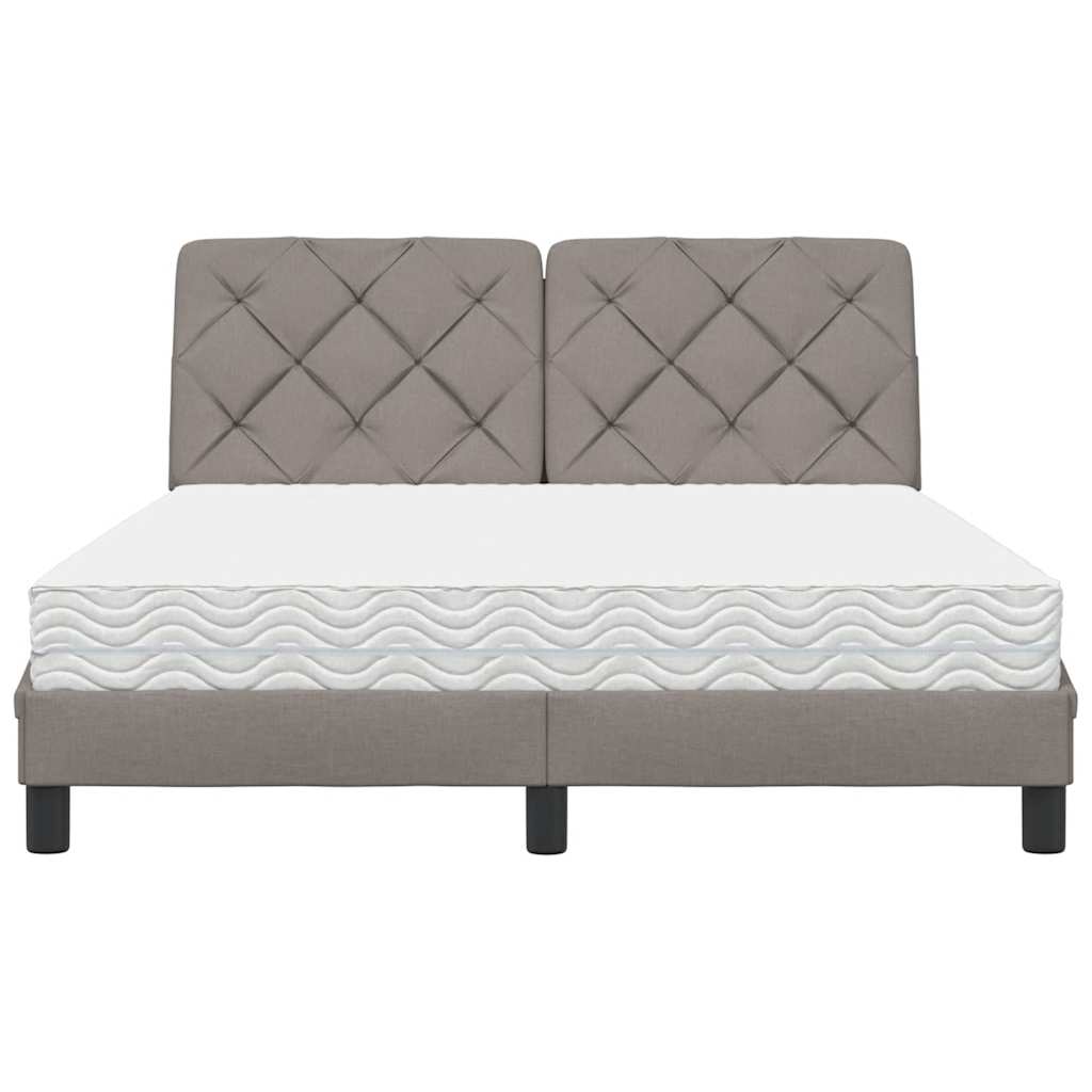 vidaXL Bed met matras stof taupe 140x190 cm, foto 4