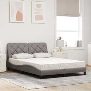 Postel s matrací taupe 140 x 190 cm textil - obrázek 3