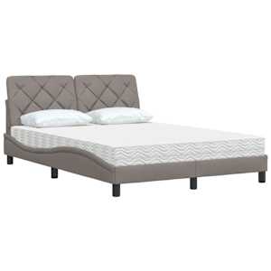 Postel s matrací taupe 140 x 190 cm textil - obrázek 4