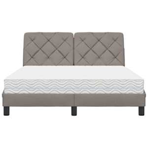Postel s matrací taupe 140 x 190 cm textil - obrázek 5