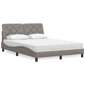 Postel s matrací taupe 140 x 190 cm textil - obrázek 1
