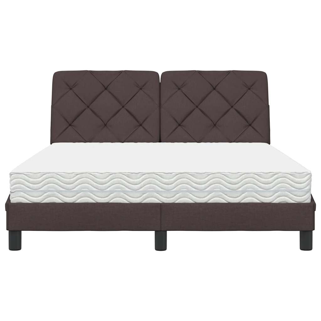 vidaXL Bed met matras stof donkerbruin 140x200 cm bruin, foto 4