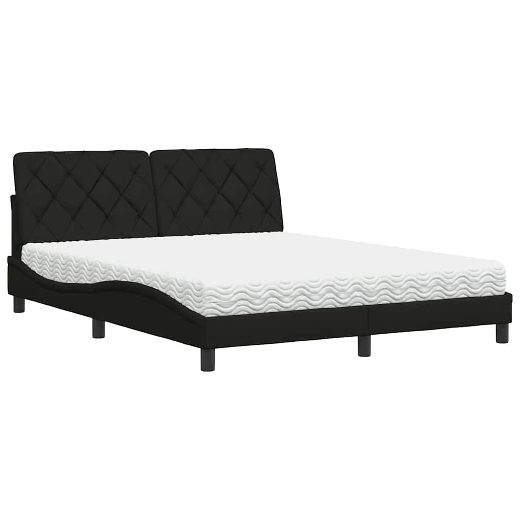 vidaXL Bed met matras stof zwart 160x200 cm, foto 3